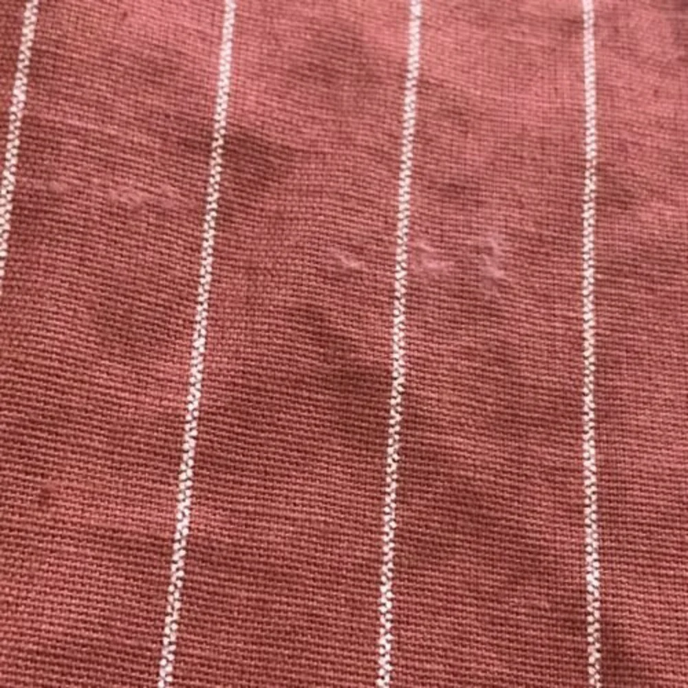 Japna Striped Linen Blend Dress Vintage Overall Feel Crisscross Back Pinafore M - Picture 9 of 11